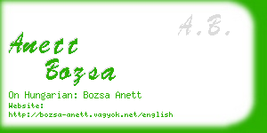 anett bozsa business card